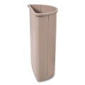 Trash & Waste Bins | Rubbermaid Commercial FG352000BEIG Untouchable 21 gal Plastic Receptacle - Half-Round Beige image number 2