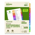 Office Jansan | Avery 11083 Ready Index 11 in. x 8.5 in. 12-Tab 1 to 12 Customizable Table of Contents Dividers with Multicolor Tabs - White (3/Pack) image number 0