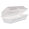  | Dart 72HT1 3.8 in. x 7.1 in. x 2.3 in. Foam Hinged Hot Dog Lid Container - White (500/Carton) image number 0