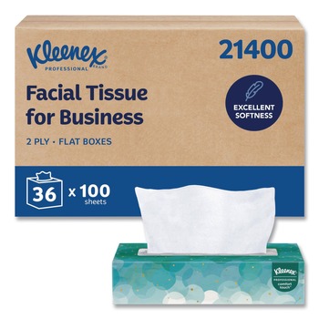 Kleenex 21400 2-Ply Facial Tissues - White (100 Sheets/Box, 36 Boxes/Carton)