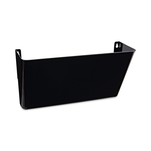 Office Jansan | Universal UNV08122 13 in. x 4.13 in. x 14.5 in. Plastic Wall File Pocket - Letter, Black image number 0