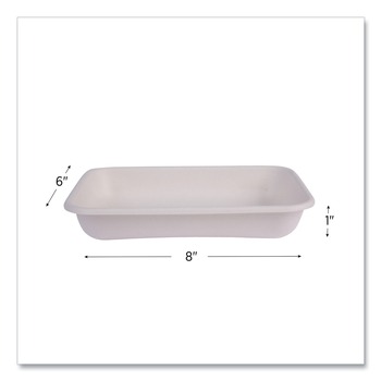 Eco-Products 24 oz 8 x 6 x 1 Vanguard Worldview Renewable and Compostable Sugarcane Take-Out Containers - White (400/Carton)