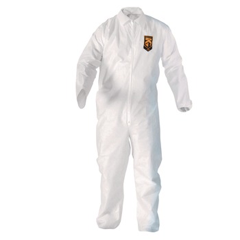 Ansell A20 Zip Front, Elastic-Back, Wrists, and Ankles Breathable Particle Protection Coveralls - Triple Extra Large, White (20/Carton)