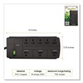 Office Electronics & Batteries | GoGreen Power GG-18316BK 6 ft. Cord 750 Joules 8-Outlet Surge Protector - Black image number 1