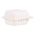 Food Trays, Containers, and Lids | Dart 60MFPPHT1 ProPlanet 6 in. x 6.3 in. x 3.3 in. Hinged Lid Containers - White (400/Carton) image number 1