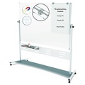 Office & Office Supplies | MasterVision QR5507 70.8 in. x 47.2 in. Board 80 in. Tall Aluminum Frame Horizontal Orientation Revolver Easel - White/Silver image number 2