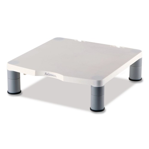 Office Furniture & Lighting | Fellowes Mfg Co. 91712 13.38 in. x 13.63 in. x 2 in. to 4 in. 60 lbs. Standard Monitor Riser for 21 in. Monitors - Platinum/Graphite image number 0