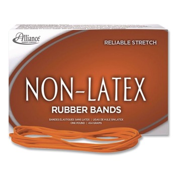 Alliance 1 lbs. Box Size 64 0.04 in. Gauge Non-Latex Rubber Bands - Orange (1-Box)
