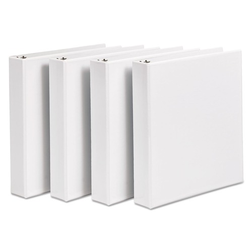 Office Jansan | Avery 17576 11 in. x 8.5 in. 1.5 in. Capacity 3-Rings Durable View Binder with DuraHinge and Slant Rings - White (4/Pack) image number 0
