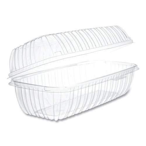 Dart C99HT1 Showtime Hinged 29.9 oz. 5.1 in. x 9.9 in. x 3.5 in. Hoagie Containers - Clear (2-Bag/Carton 100-Piece/Bag) image number 0