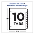 Office Jansan | Avery 11135 Ready Index 11 in. x 8.5 in. 10-Tab 1 to 10 Customizable TOC Multicolor Tab Dividers - White/Traditional Color Tabs (1-Set) image number 1