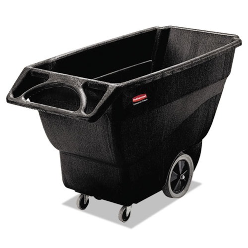 Trash Cans | Rubbermaid Commercial FG101100BLA 151 gal. 600 lbs. Capacity Plastic Structural Foam Tilt Truck - Black image number 0
