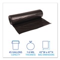 Trash Bags | Boardwalk X8647XKKR01 43 in. x 47 in. 56 gal. 1.6 mil Recycled Low-Density Polyethylene Can Liners - Black (100/Carton) image number 3