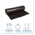 Trash Bags | Boardwalk BWK522 43 in. x 47 in. 56 gal. 1.6 mil Recycled Low-Density Polyethylene Can Liners - Black (100/Carton) image number 3