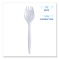 Cutlery | Boardwalk BWKSPRKMWPPWIW Mediumweight Wrapped Polypropylene Spork - White (1000/Carton) image number 4