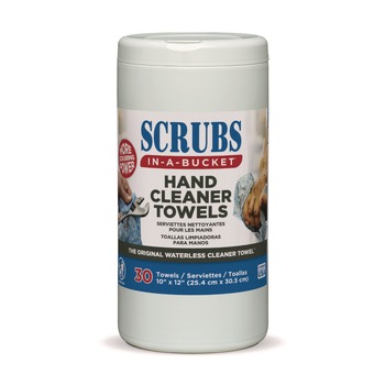 PRODUCTS | SCRUBS 42230 Hand Cleaner Towels, 10 X 12, Blue/white, 30/canister