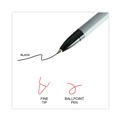 Office Jansan | Universal UNV27420 Fine 0.7 mm Stick Ballpoint Pen - Black Ink, Gray/Black Barrel (1 Dozen) image number 4