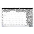 Calendars & Planners | Blueline C2917001 12-Month (Jan to Dec): 2026 17.75 in. x 10.88 in. Monthly Coloring Artwork Desk Pad Calendar - Black Binding/Clear Corners image number 0