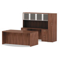  | Alera VA227236WA Valencia Series Bow Front Desk Shell - Modern Walnut image number 5