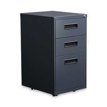 Alera 14.96 in. x 19.29 in. x 27.75 in. 3-Drawers: Box/Box/File Legal/Letter Left or Right File Pedestal - Charcoal