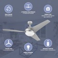 Ceiling Fans | Prominence Home 51871-45 52 in. Remote Control Contemporary Indoor LED Ceiling Fan with Light - Matte Nickel image number 2