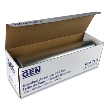 FOOD WRAPS | GEN GEN7112 Standard Aluminum Foil Roll, 12-in X 1,000 Ft