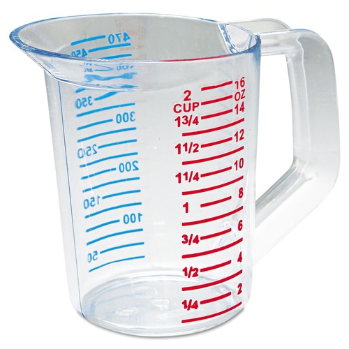 Beverage Serveware | Rubbermaid Commercial FG321500CLR Bouncer 16 oz. Measuring Cup - Clear image number 0