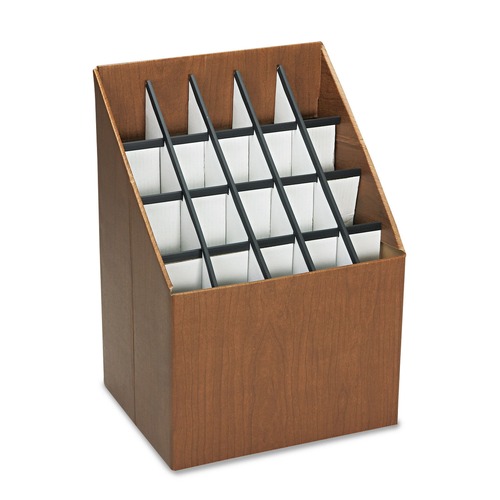 Office Jansan | Safco 3081 15 in. x 12 in. x 22 in. 20-Compartment Corrugated Roll Files - Woodgrain image number 0