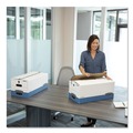 Office Jansan | Bankers Box 0001103 12 in. x 24 in. x 10 in. Liberty Heavy-Duty Strength Storage Box - Letter, White/Blue (4/Carton) image number 3