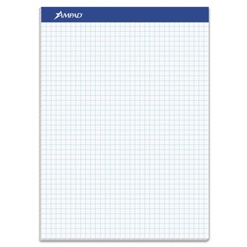 Ampad 8.5 in. x 11.75 in. Quadrille Rule Quad Double Sheet Pad - White (100 Sheets/Pad)