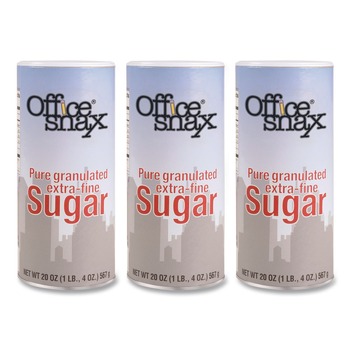 Office Snax OFX00019G 20 oz Reclosable Canister of Sugar (3/Pack)