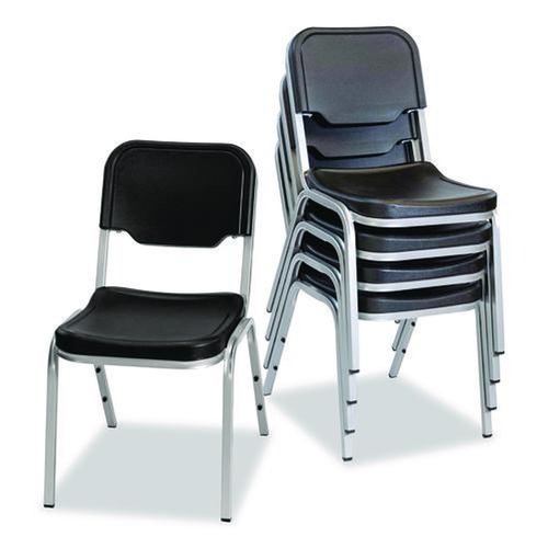  | Iceberg 64111 Rough n Ready 17.5 in. Seat Height Supports Up to 500 lbs. Stack Chair - Black Seat/Back/Base (4/Carton) image number 0