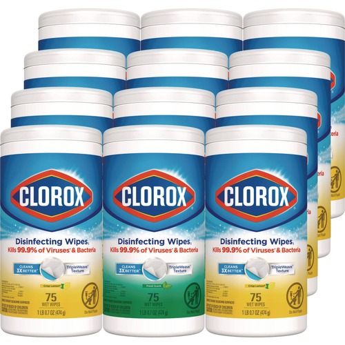 Office Jansan | Clorox 30208 7 in. x 8 in. 1-Ply Disinfecting Wipes - White Fresh Scent/Citrus Blend (4/Carton) image number 0