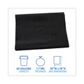 Trash & Waste Bins | Boardwalk H7658WKK 38 in. x 58 in. 60 Gallon 1.7 mil Linear Low Density Industrial Flat Pack Can Liners - Black (100/Carton) image number 3