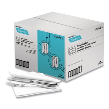 Cascades PRO 15 in. x 16.5 in. 1-Ply Signature Airlaid Dinner Napkins/Guest Hand Towels (1000/Carton)