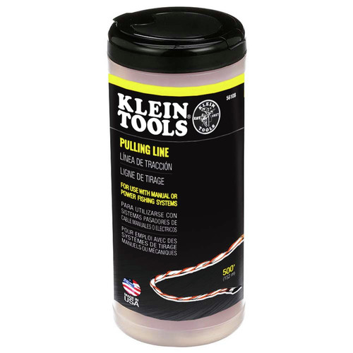 Ropes and Ties | Klein Tools 56108 500 ft. Poly Pull Line for Light Duty Cable - Orange/White image number 0
