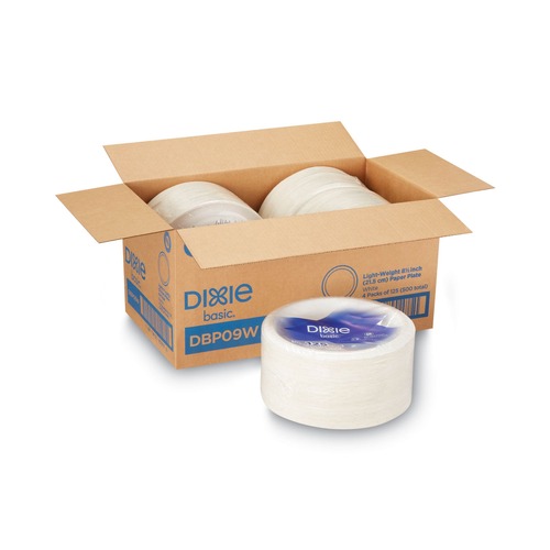  | Dixie DBP09W 8.5 in. Paper Dinnerware Plates - White (4 Packs/Carton) image number 0