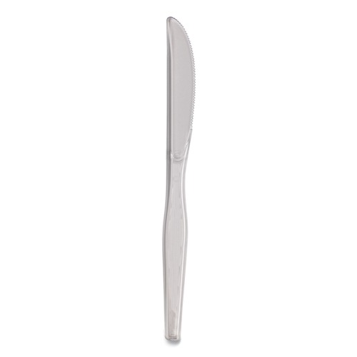  | Dixie KH017 Heavyweight Polystyrene Cutlery Knives Pack - Clear (1000/Carton) image number 0