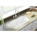 Fixtures | Elkay ELGDULB3322WH0 Quartz Classic 33 in. x 19 in. x 10 in., Equal Double Bowl Undermount Sink with Aqua Divide (White) image number 3