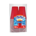 Cutlery | Hefty PAC C20950 Easy Grip Disposable Plastic 9 oz. Party Cups - Red (50/Pack, 12 Packs/Carton) image number 3