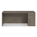 Office Desks & Workstations | Alera AE1NZK-S2472UF TOM 72 in. x 24 in. x 29 in. Seville Series Credenza with Right Pedestal - Walnut image number 2