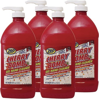 Zep Commercial 48 oz. Cherry Bomb Gel Hand Cleaner - Cherry Scent (4/Carton)