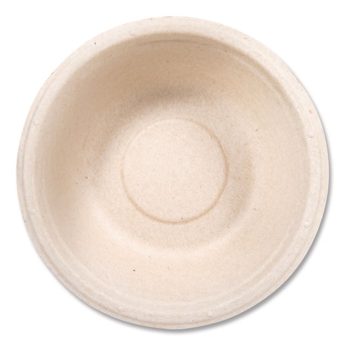Bowls and Plates | Dart 12FBRB 12 oz Compostable Molded Fiber Dinnerware Bowl - Natural (1000/Carton) image number 0