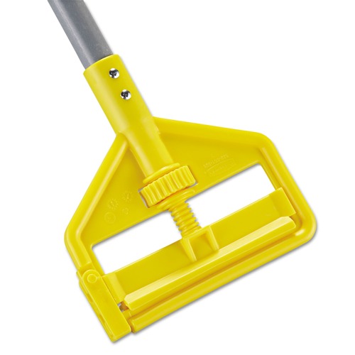 Mops | Rubbermaid Commercial FGH14600GY00 Invader Fiberglass Side-Gate 1 in. Diameter x 60 in. Wet-Mop Handle - Gray/Yellow image number 0