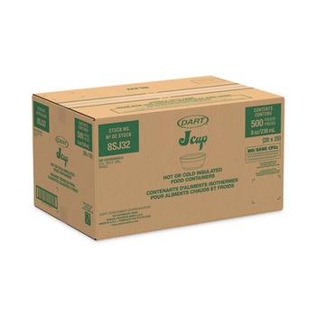 Dart 8 oz. 4.63 in. Diameter x 1.13 in. Height Squat Foam Container - White (500/Carton)