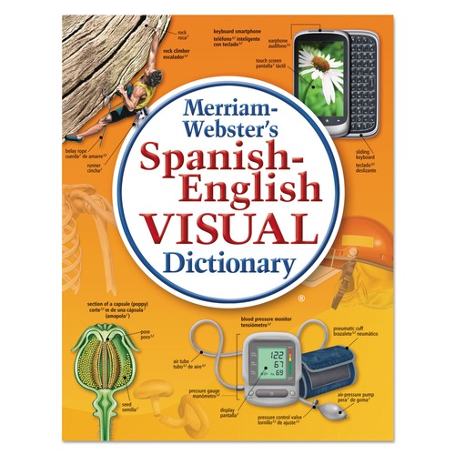 Office & Office Supplies | Merriam Webster MER292-5 1152 Pages Paperback Spanish-English Visual Dictionary image number 0