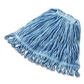Mops | Rubbermaid Commercial FGD21206BL00 Super Stitch Blend Medium Cotton/Synthetic Mop Head - Blue (6/Carton) image number 6