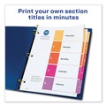 Office Jansan | Avery 11187 Ready Index 11 in. x 8.5 in. 5-Tab 1 to 5 Customizable TOC Dividers - Multicolor Tabs/White (6/Pack) image number 2