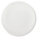 Bowls and Plates | AJM Packaging Corporation 10100 9 in. Diameter Paper Plates - White (100/Pack, 10 Packs/Carton) image number 3