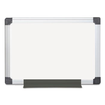 MasterVision 18 in. x 24 in. Aluminum Frame Value Melamine Dry Erase Board - White